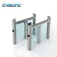 Fast speed lane glass gate automatic steel swing turnstile gate for access control